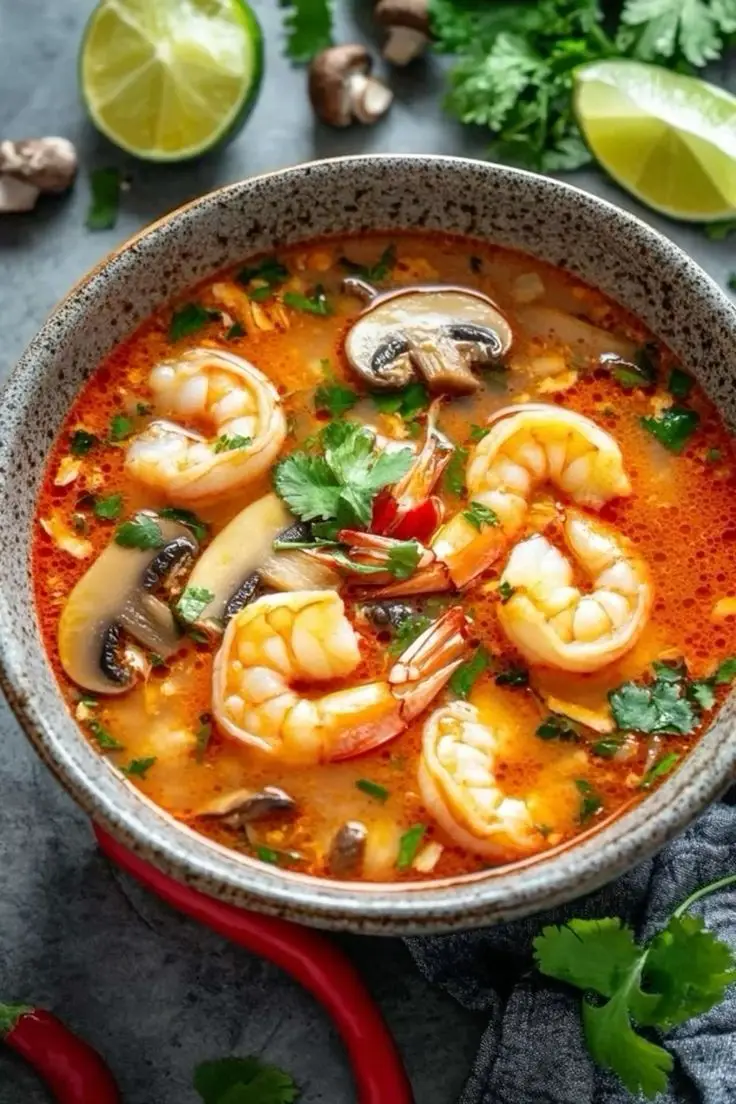 Tom Yum Soup _ Irresistible Spicy & Sour Thai Flavor Explosion!