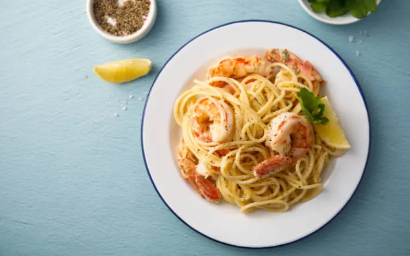Mediterranean Lemon Garlic Shrimp Pasta