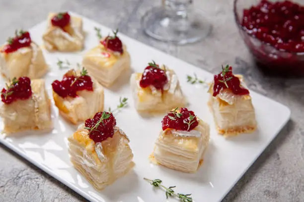 Cranberry Brie Bites with Puff Pastry